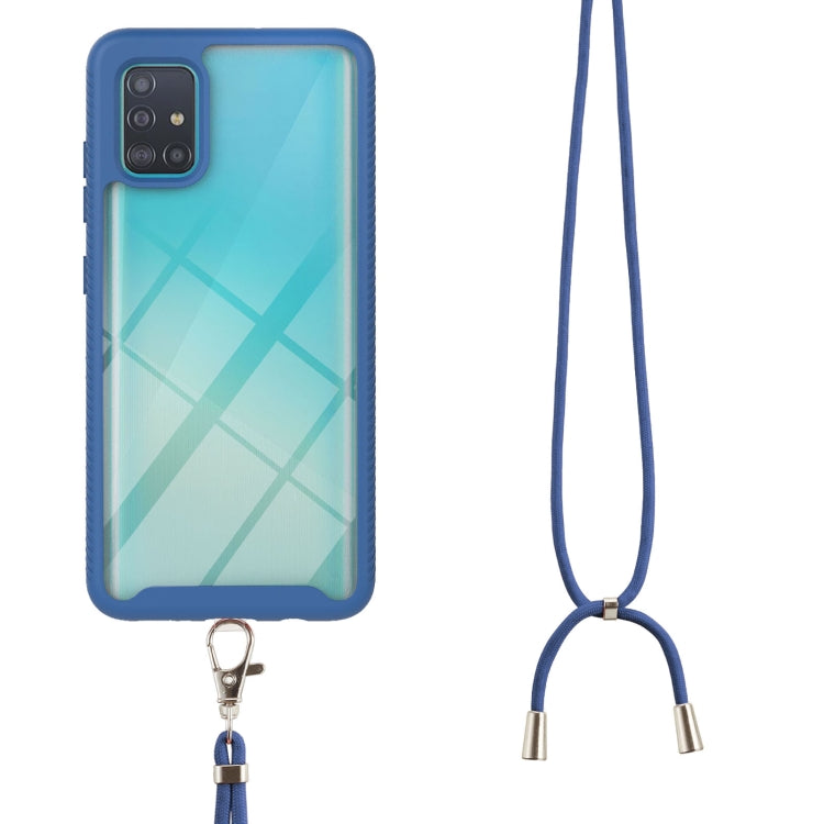 For Samsung Galaxy A51 / A515 Starry Sky Solid Color Series Shockproof PC + TPU Protective Case with Neck Strap