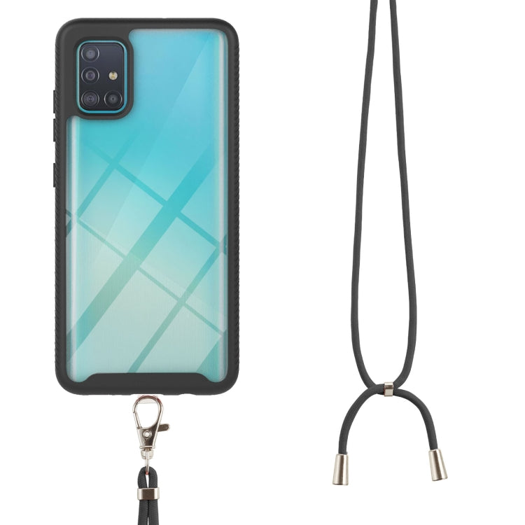For Samsung Galaxy A51 / A515 Starry Sky Solid Color Series Shockproof PC + TPU Protective Case with Neck Strap