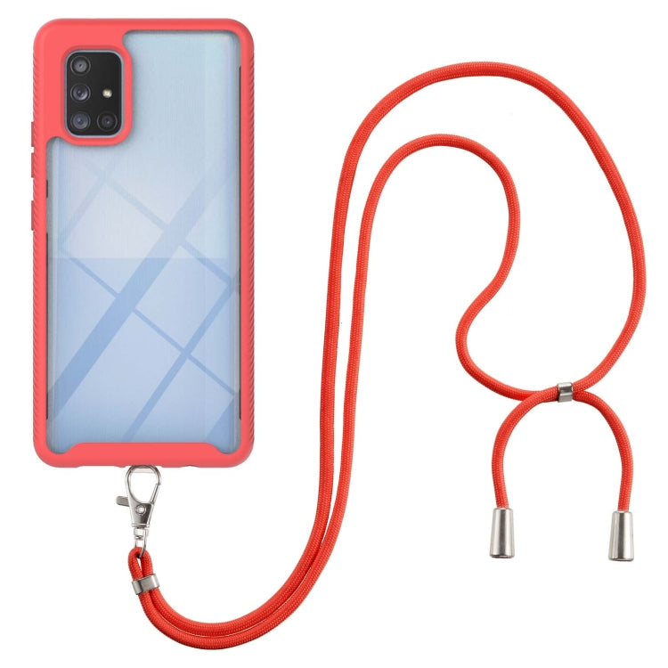 For Samsung Galaxy A71 5G Starry Sky Solid Color Series Shockproof PC + TPU Protective Case with Neck Strap
