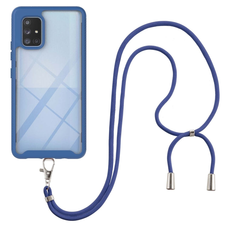 For Samsung Galaxy A71 5G Starry Sky Solid Color Series Shockproof PC + TPU Protective Case with Neck Strap
