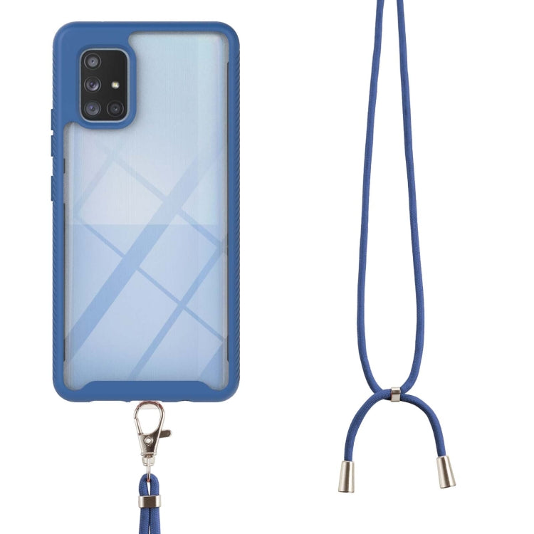For Samsung Galaxy A71 5G Starry Sky Solid Color Series Shockproof PC + TPU Protective Case with Neck Strap