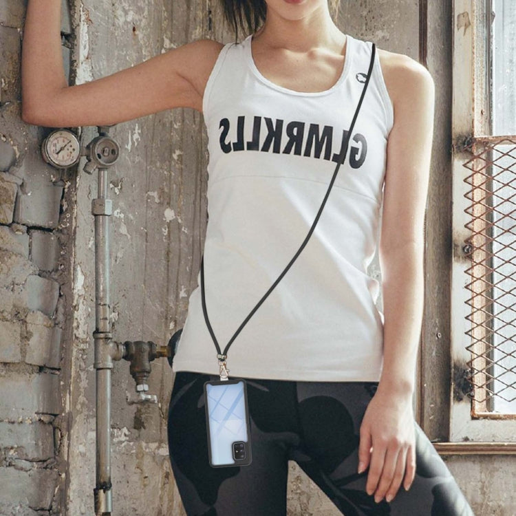 For Samsung Galaxy A71 5G Starry Sky Solid Color Series Shockproof PC + TPU Protective Case with Neck Strap