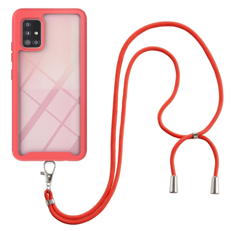 For Samsung Galaxy A71 / A715 Starry Sky Solid Color Series Shockproof PC + TPU Protective Case with Neck Strap