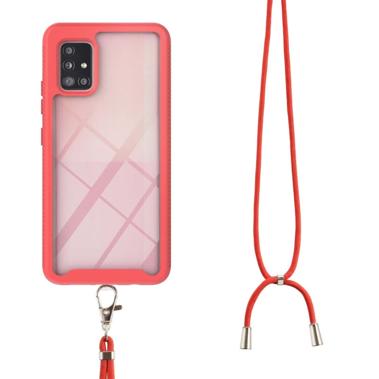 For Samsung Galaxy A71 / A715 Starry Sky Solid Color Series Shockproof PC + TPU Protective Case with Neck Strap