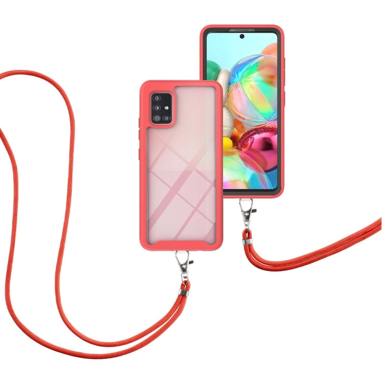 For Samsung Galaxy A71 / A715 Starry Sky Solid Color Series Shockproof PC + TPU Protective Case with Neck Strap