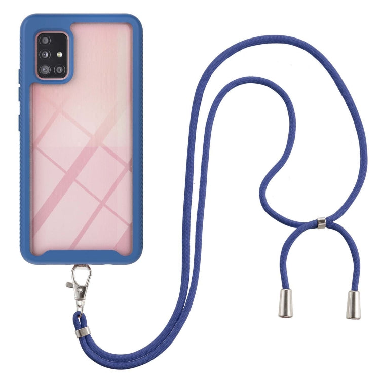 For Samsung Galaxy A71 / A715 Starry Sky Solid Color Series Shockproof PC + TPU Protective Case with Neck Strap