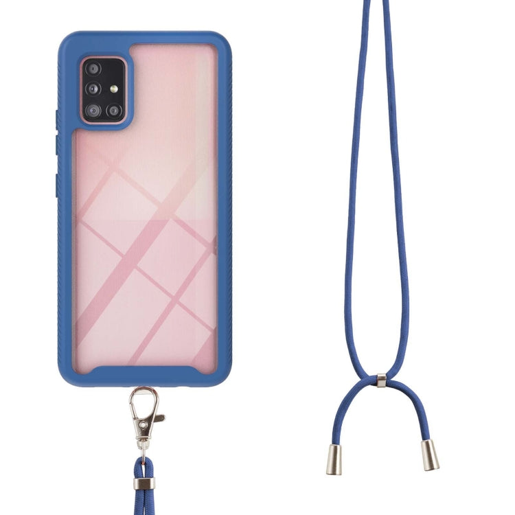 For Samsung Galaxy A71 / A715 Starry Sky Solid Color Series Shockproof PC + TPU Protective Case with Neck Strap