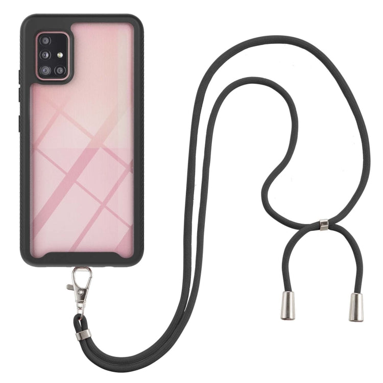 For Samsung Galaxy A71 / A715 Starry Sky Solid Color Series Shockproof PC + TPU Protective Case with Neck Strap