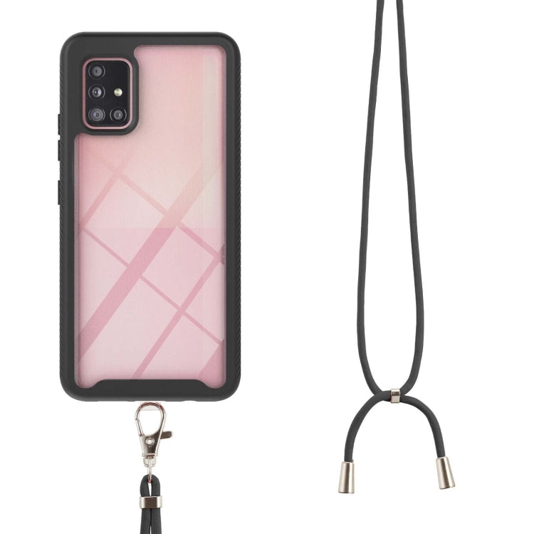 For Samsung Galaxy A71 / A715 Starry Sky Solid Color Series Shockproof PC + TPU Protective Case with Neck Strap