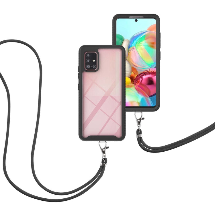For Samsung Galaxy A71 / A715 Starry Sky Solid Color Series Shockproof PC + TPU Protective Case with Neck Strap