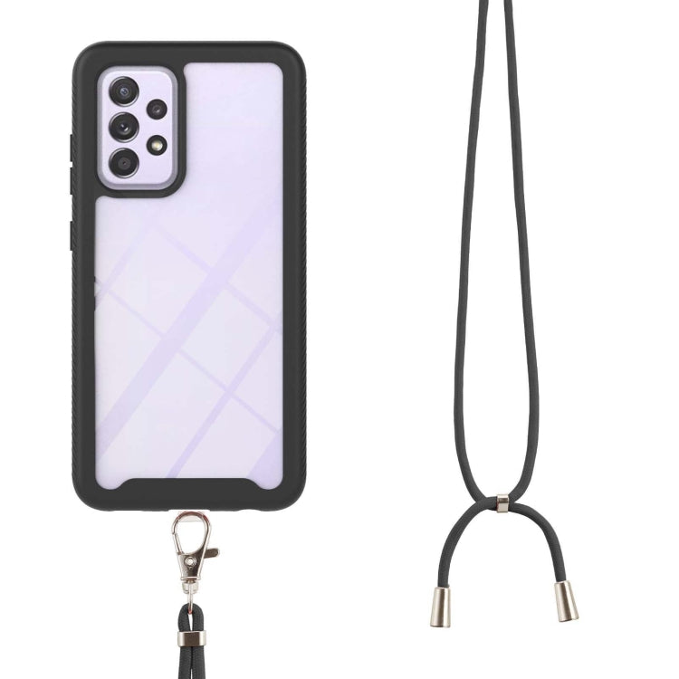 For Samsung Galaxy A72 5G / 4G Starry Sky Solid Color Series Shockproof PC + TPU Protective Case with Neck Strap
