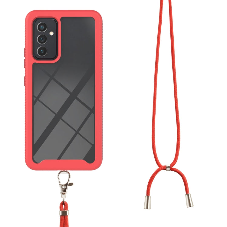 For Samsung Galaxy A82 5G Starry Sky Solid Color Series Shockproof PC + TPU Protective Case with Neck Strap