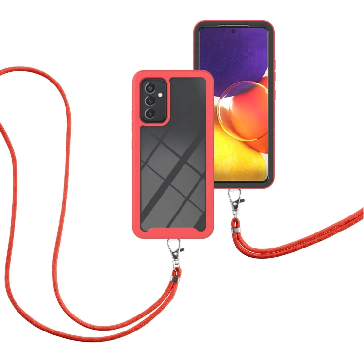 For Samsung Galaxy A82 5G Starry Sky Solid Color Series Shockproof PC + TPU Protective Case with Neck Strap