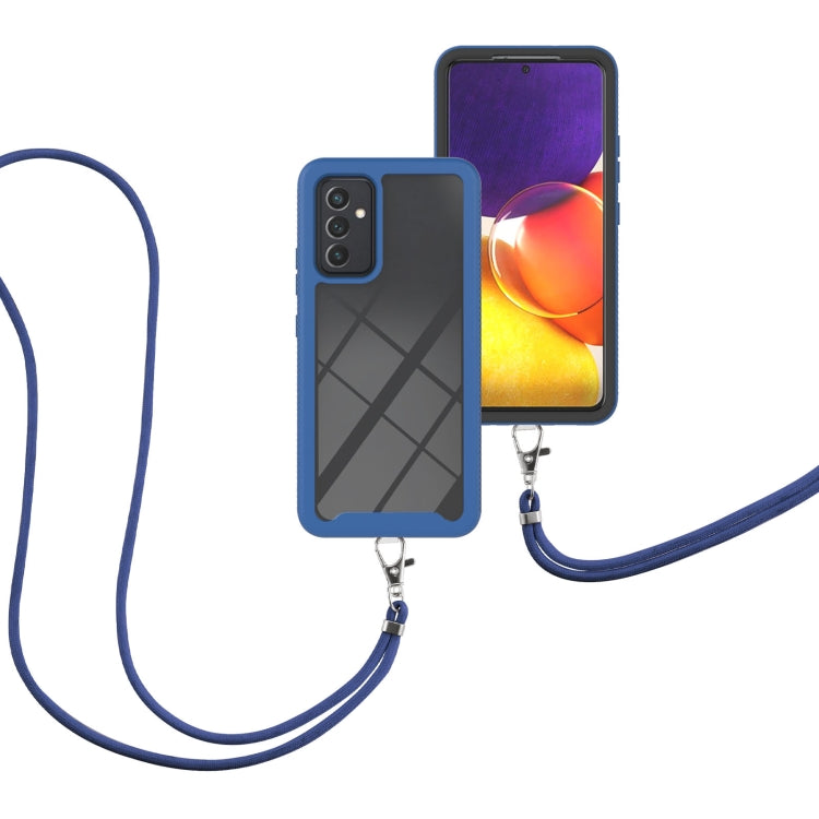 For Samsung Galaxy A82 5G Starry Sky Solid Color Series Shockproof PC + TPU Protective Case with Neck Strap