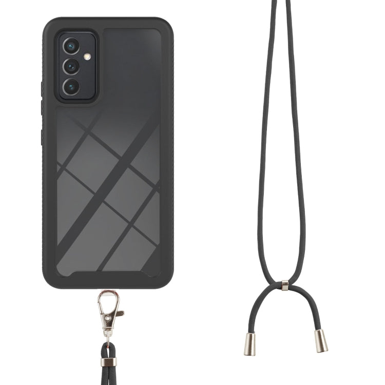 For Samsung Galaxy A82 5G Starry Sky Solid Color Series Shockproof PC + TPU Protective Case with Neck Strap