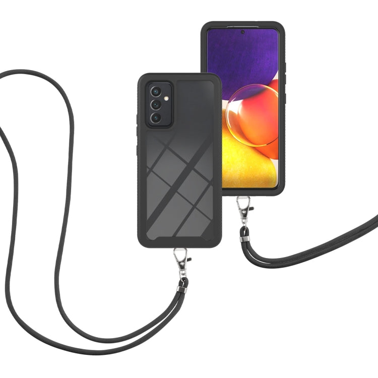 For Samsung Galaxy A82 5G Starry Sky Solid Color Series Shockproof PC + TPU Protective Case with Neck Strap