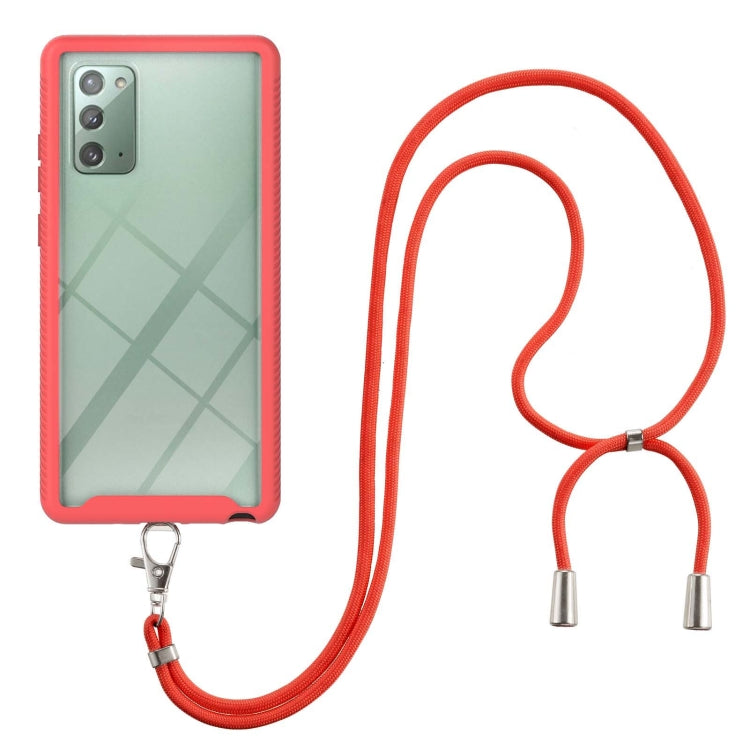 For Samsung Galaxy Note20 Starry Sky Solid Color Series Shockproof PC + TPU Protective Case with Neck Strap