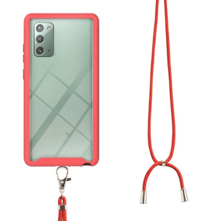 For Samsung Galaxy Note20 Starry Sky Solid Color Series Shockproof PC + TPU Protective Case with Neck Strap