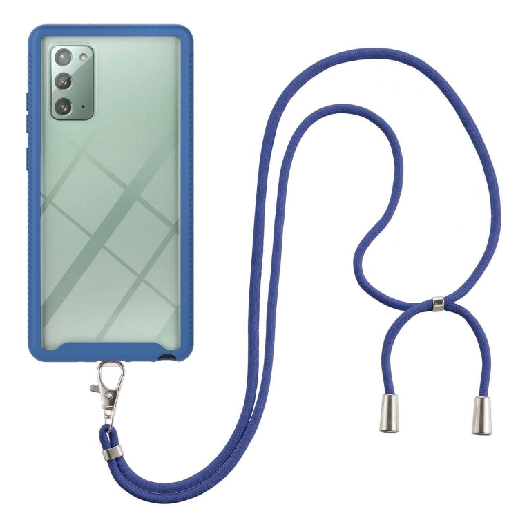 For Samsung Galaxy Note20 Starry Sky Solid Color Series Shockproof PC + TPU Protective Case with Neck Strap