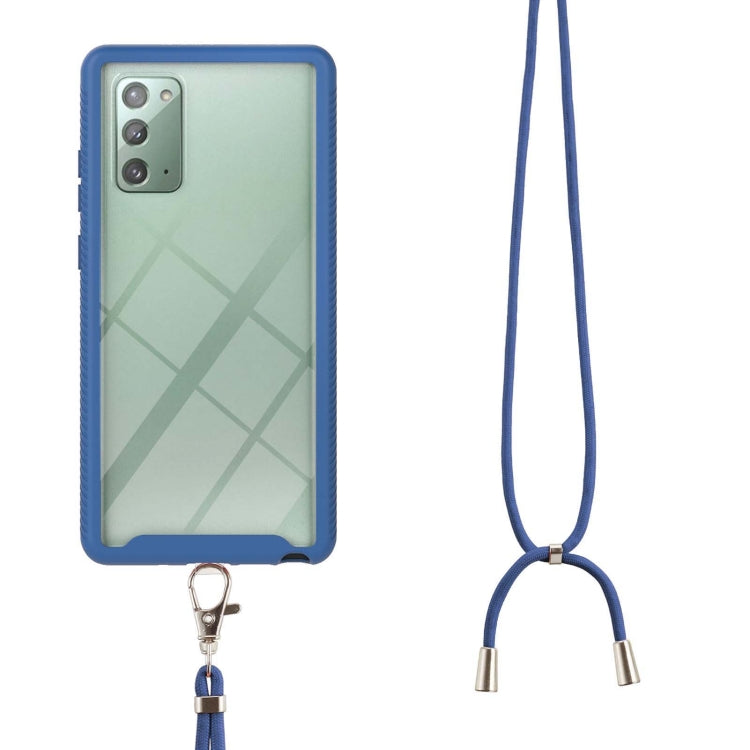 For Samsung Galaxy Note20 Starry Sky Solid Color Series Shockproof PC + TPU Protective Case with Neck Strap