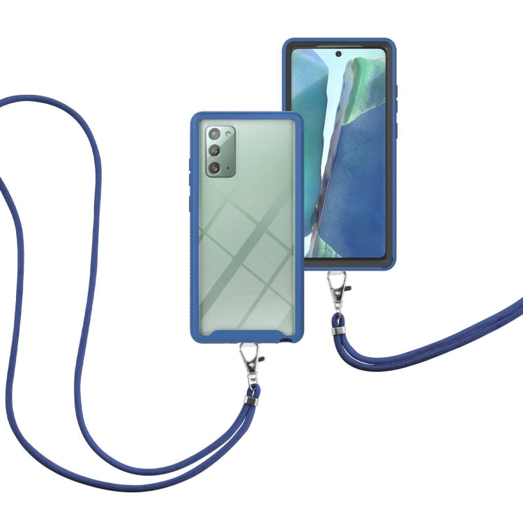 For Samsung Galaxy Note20 Starry Sky Solid Color Series Shockproof PC + TPU Protective Case with Neck Strap