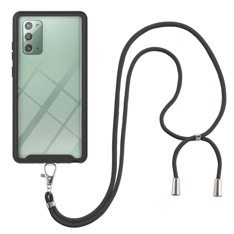 For Samsung Galaxy Note20 Starry Sky Solid Color Series Shockproof PC + TPU Protective Case with Neck Strap