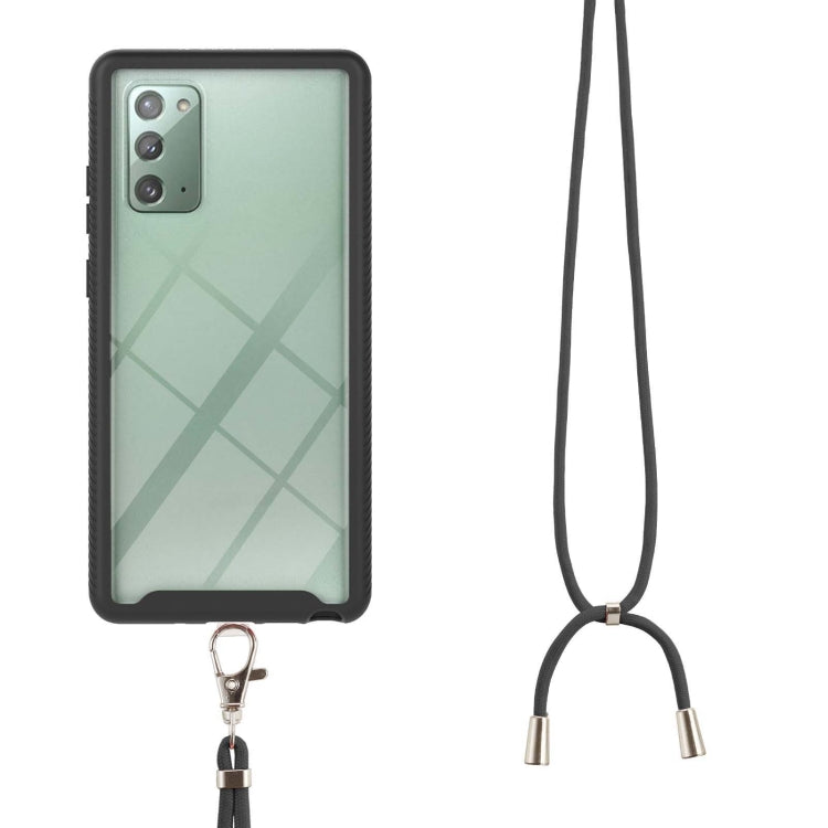 For Samsung Galaxy Note20 Starry Sky Solid Color Series Shockproof PC + TPU Protective Case with Neck Strap