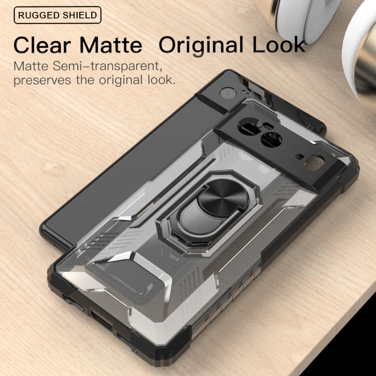 For Google Pixel 6 PC + TPU Shockproof Protective Case with Metal Ring Holder