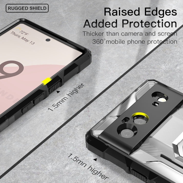 For Google Pixel 6 PC + TPU Shockproof Protective Case with Metal Ring Holder