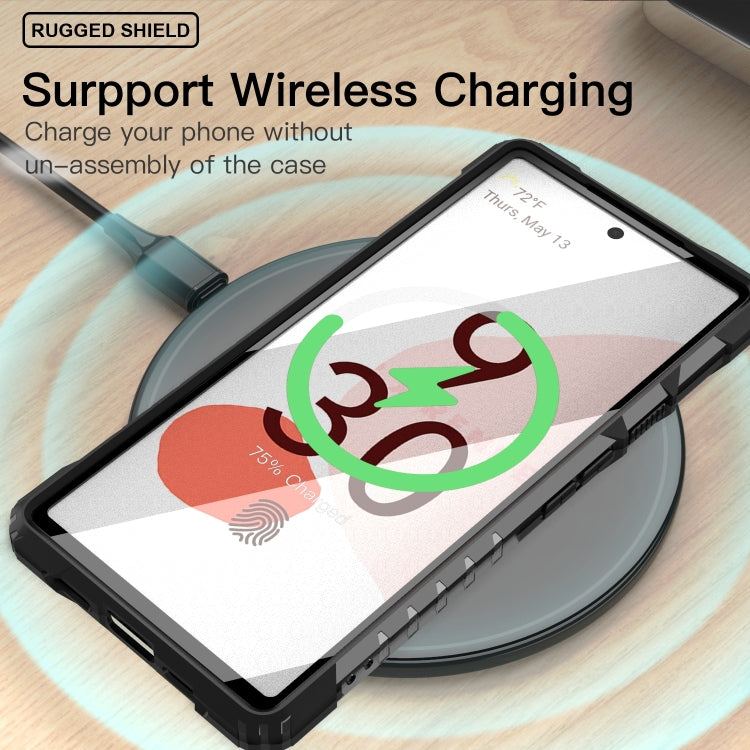 For Google Pixel 6 PC + TPU Shockproof Protective Case with Metal Ring Holder