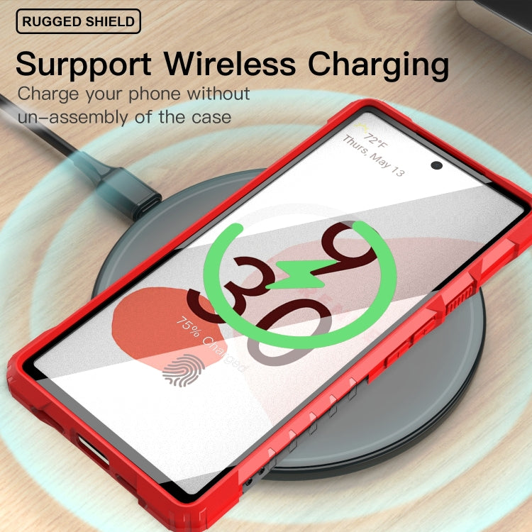 For Google Pixel 6 PC + TPU Shockproof Protective Case with Metal Ring Holder