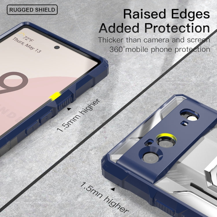 For Google Pixel 6 PC + TPU Shockproof Protective Case with Metal Ring Holder