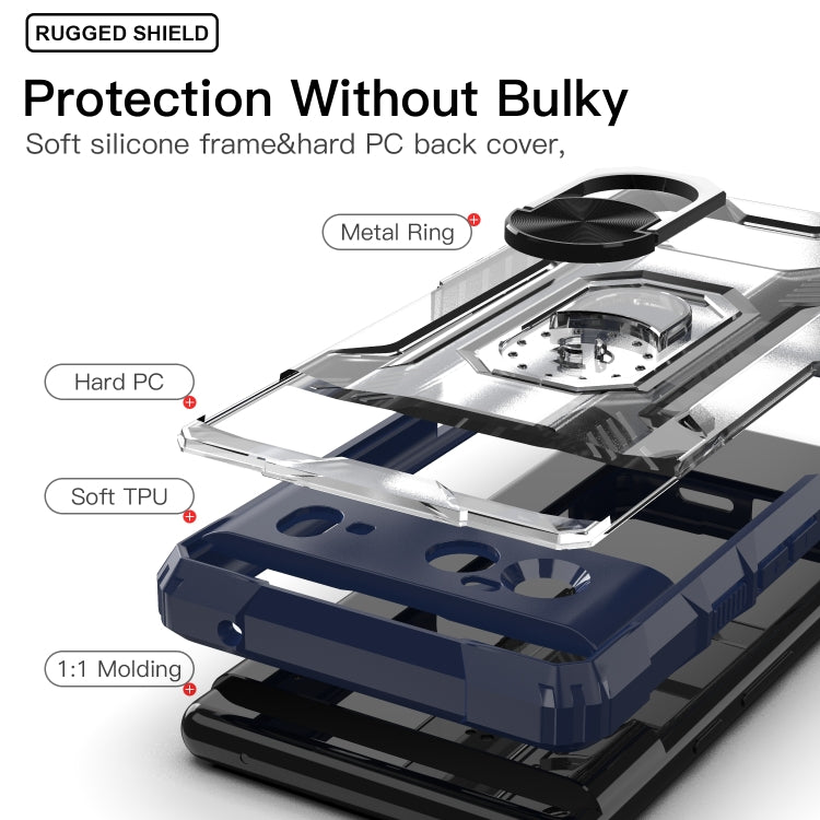 For Google Pixel 6 PC + TPU Shockproof Protective Case with Metal Ring Holder