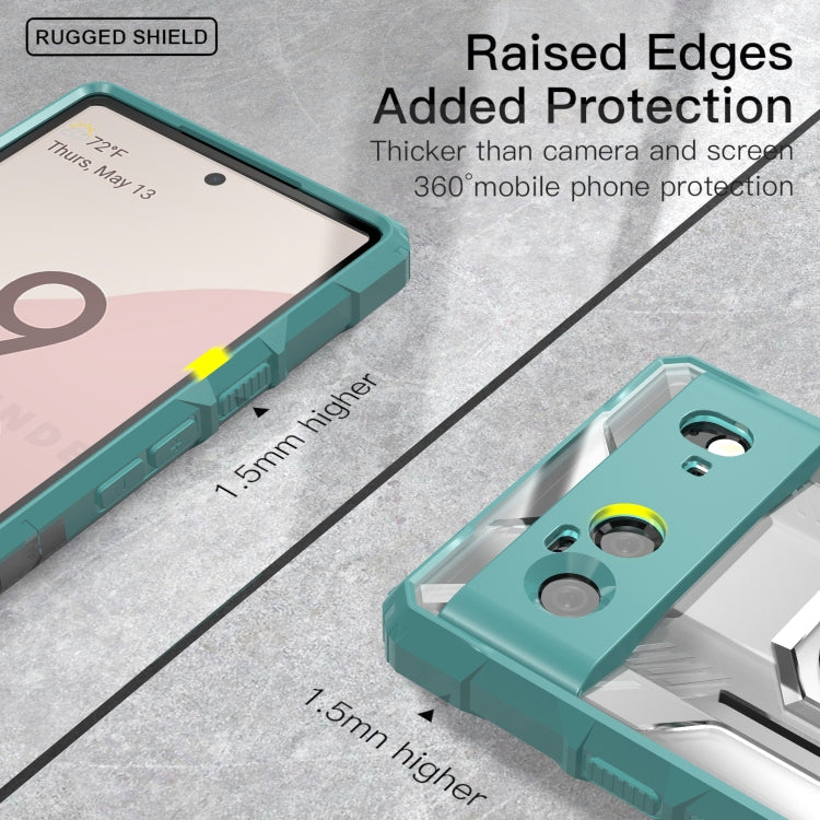 For Google Pixel 6 PC + TPU Shockproof Protective Case with Metal Ring Holder