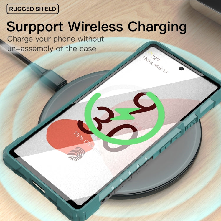 For Google Pixel 6 PC + TPU Shockproof Protective Case with Metal Ring Holder