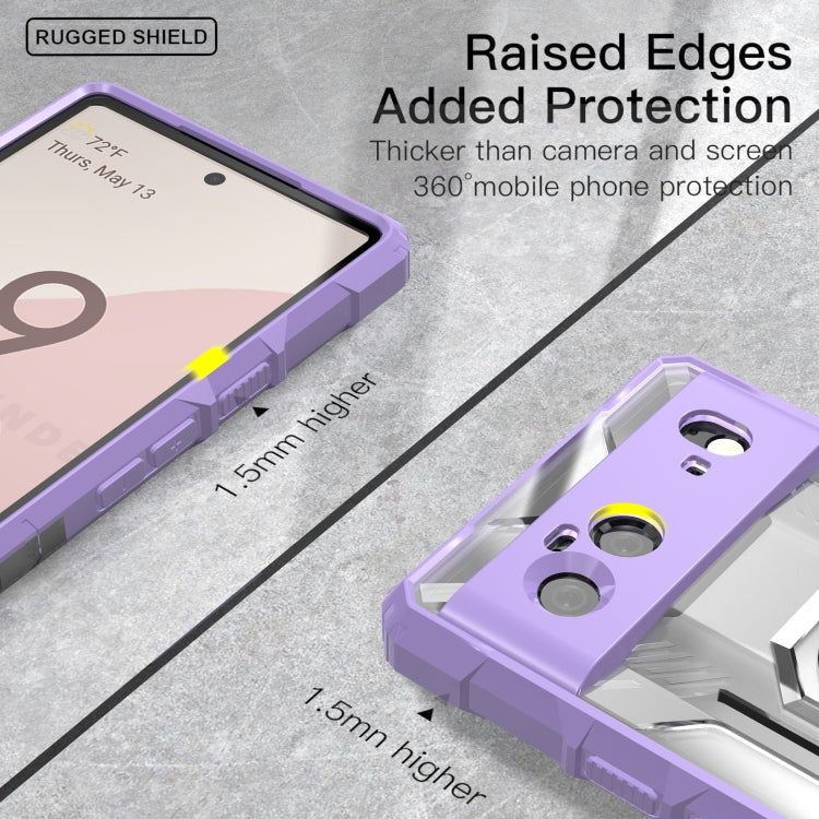 For Google Pixel 6 PC + TPU Shockproof Protective Case with Metal Ring Holder