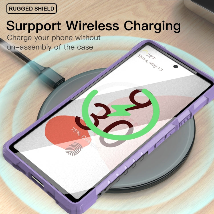 For Google Pixel 6 PC + TPU Shockproof Protective Case with Metal Ring Holder