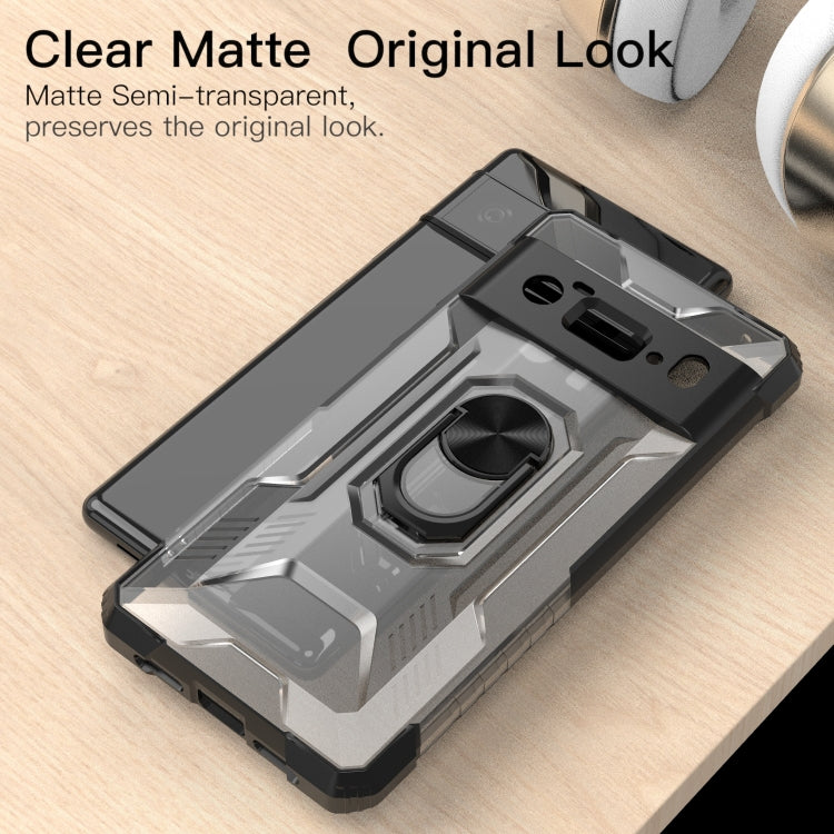For Google Pixel 6 Pro PC + TPU Shockproof Protective Case with Metal Ring Holder