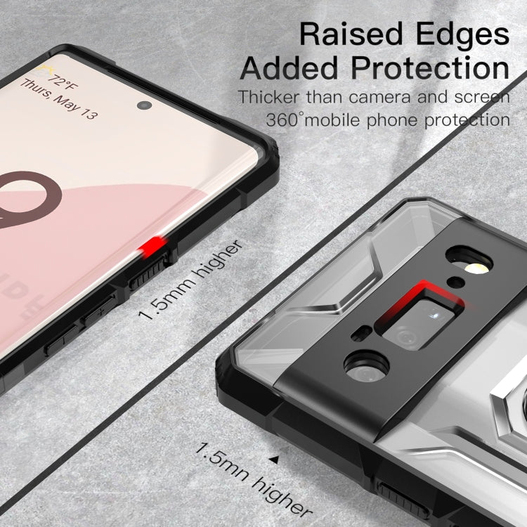 For Google Pixel 6 Pro PC + TPU Shockproof Protective Case with Metal Ring Holder