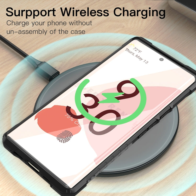 For Google Pixel 6 Pro PC + TPU Shockproof Protective Case with Metal Ring Holder