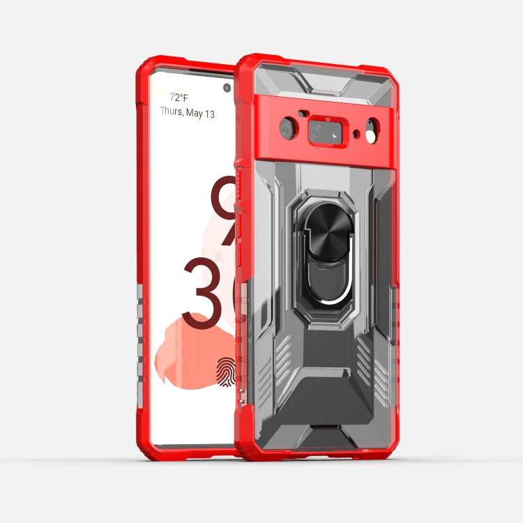 For Google Pixel 6 Pro PC + TPU Shockproof Protective Case with Metal Ring Holder