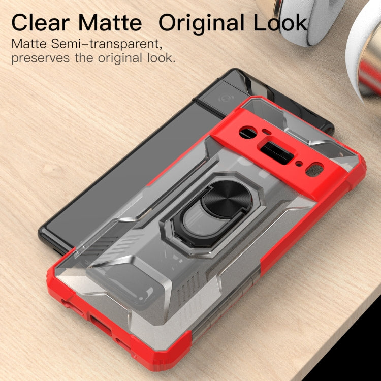 For Google Pixel 6 Pro PC + TPU Shockproof Protective Case with Metal Ring Holder