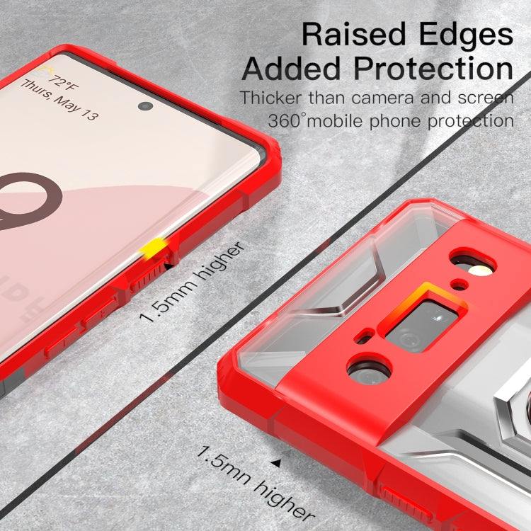 For Google Pixel 6 Pro PC + TPU Shockproof Protective Case with Metal Ring Holder