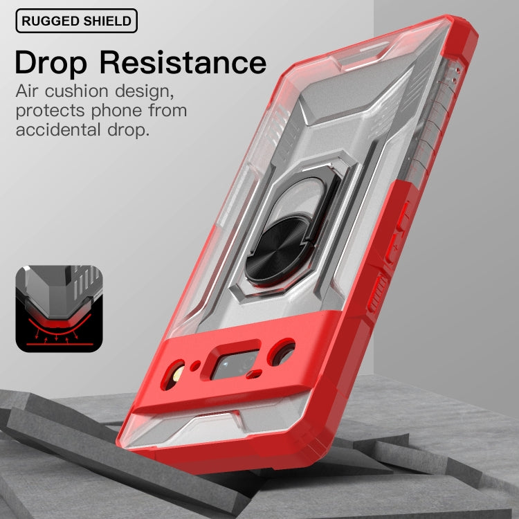For Google Pixel 6 Pro PC + TPU Shockproof Protective Case with Metal Ring Holder