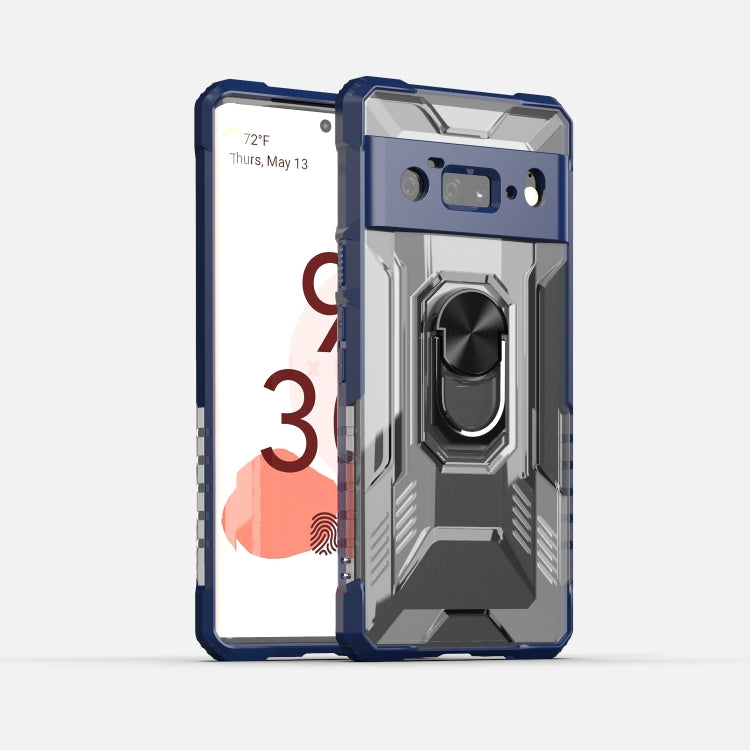 For Google Pixel 6 Pro PC + TPU Shockproof Protective Case with Metal Ring Holder