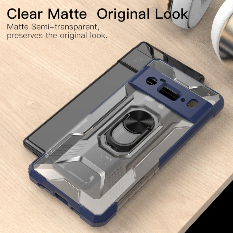 For Google Pixel 6 Pro PC + TPU Shockproof Protective Case with Metal Ring Holder