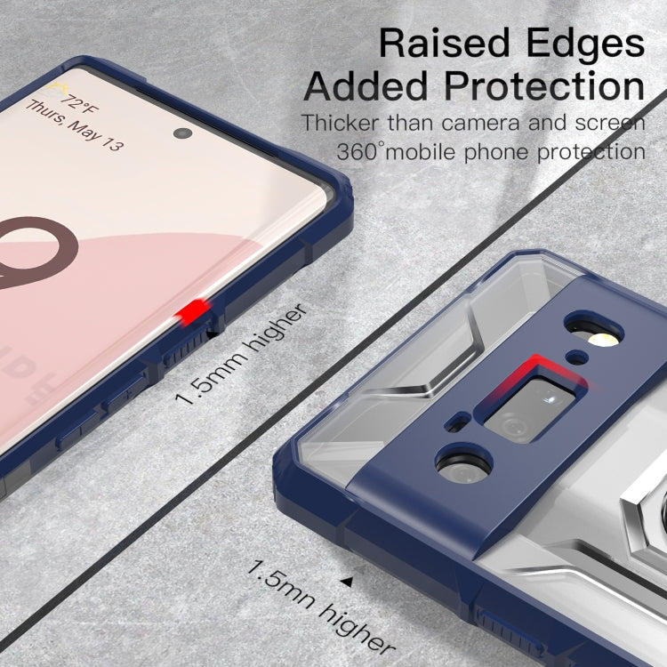 For Google Pixel 6 Pro PC + TPU Shockproof Protective Case with Metal Ring Holder