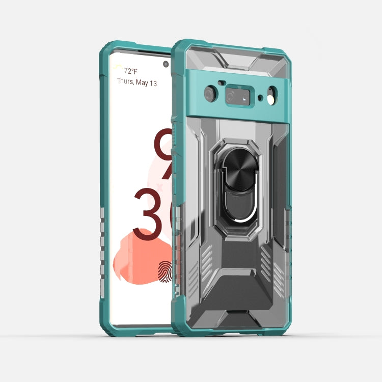 For Google Pixel 6 Pro PC + TPU Shockproof Protective Case with Metal Ring Holder