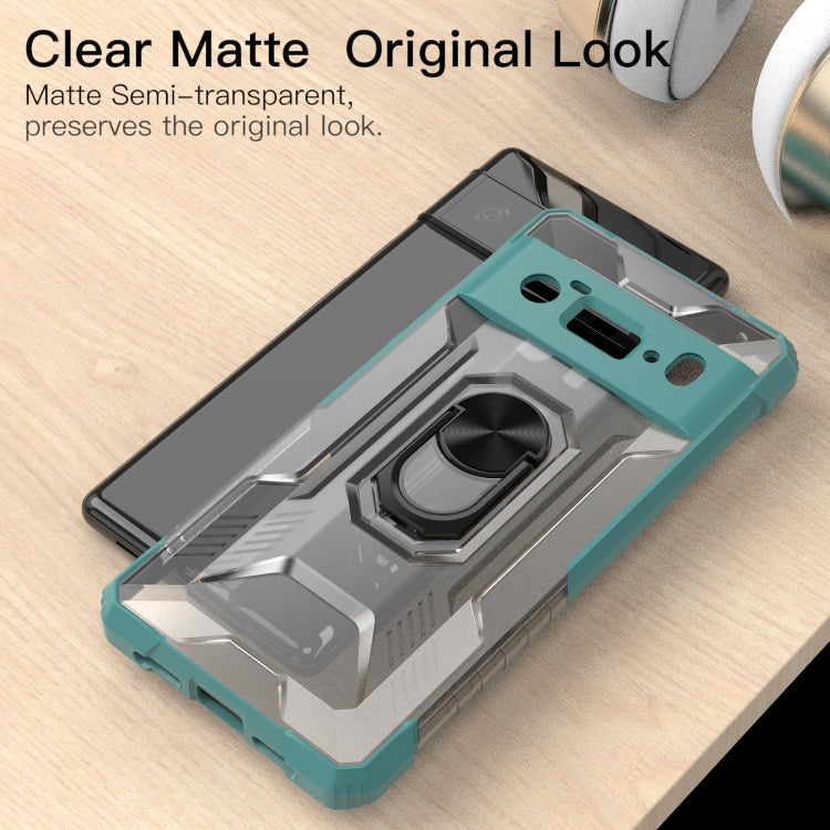 For Google Pixel 6 Pro PC + TPU Shockproof Protective Case with Metal Ring Holder