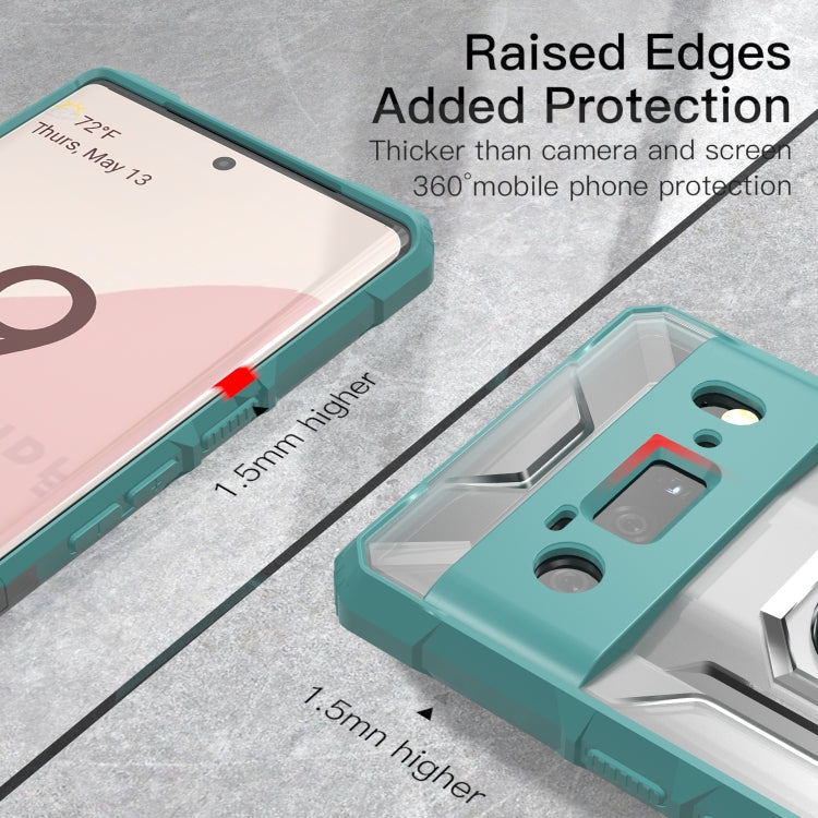 For Google Pixel 6 Pro PC + TPU Shockproof Protective Case with Metal Ring Holder